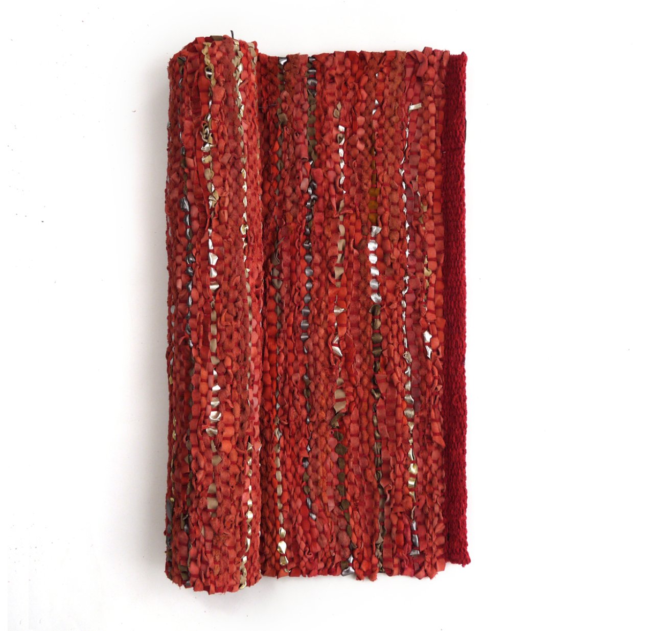 Tapis lirette en cuir - Corail